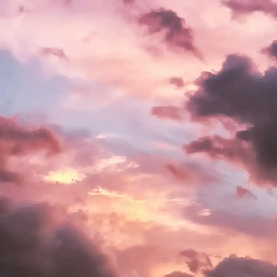 Un ciel avec des nuages roses